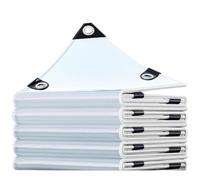 2.5m x 3.7m Waterproof Transparent Tarpaulin Heavy Duty PVC C Tarp with Eyelets Windproof & Tear Resistant Cover for Garden Gazebo Includes Cable Ties