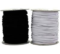 2.5mm 1.5mm Round Cord Elastic - Black White - 1mm, 2mm, 3mm - Hats/Beading/Crafts 1, 2, 5, 10, 100 Meter (Black 2.5MM, 2)