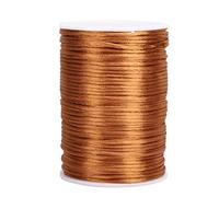 2.5mm 100 Yards Nylon Cord Satin String for Bracelet Jewelry Making, Rat Tail String Satin Nylon Trim Cord, Nylon Rattail Satin Silk Trim Cord for Chinese Knotting Sewing Knitting (Coffee)