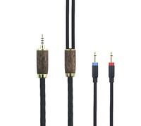 2.5mm Balanced Cable 6N OCC Copper Silver Plated Cord Walnut Wood Shell Compatible with Monolith M1060, M1060C, M565, M565, for AudioQuest NightHawk Headphone (2X 2.5mm Version)