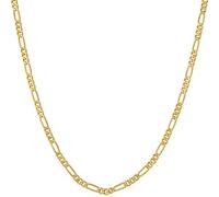 2.5mm Figaro Chain Necklace 24k Real Gold Plated Women and Men