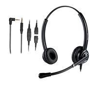 2.5mm Headset with Noise Canceling Microphone for Panasonic Telephone, Including 3.5mm Connector for Smartphone PC Laptop, Office CallCenter Headset for Cisco AT&T Vtech Undiden Cordless DECT Phone