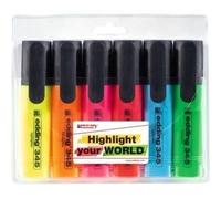 edding 345 highlighter - set of 6 - chisel nib 2-5 mm - ideal for bright markings and highlighting text passages and notes