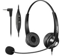 2.5mm Landline Telephone Headset with Microphone for Cordless DECT Phones | Office Phone Headset 2.5mm Jack, Work for Panasonic Gigaset C430A Polycom Cisco SPA Yealink W52P Grandstream BT Diverse Phone