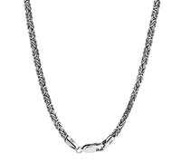 2.5mm Retro 925 Sterling Silver Square Byzantine Link Chain Necklace for Men Women 55cm