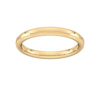 2.5mm Slight Court Extra Heavy Milgrain Edge Wedding Ring In 18 Carat Yellow Gold - Ring Size J