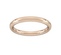 2.5mm Slight Court Standard Milgrain Edge Wedding Ring In 18 Carat Rose Gold - Ring Size M