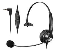 2.5mm Telephone Headset with Microphone for Panasonic Cisco SPA Grandstream | Cordless DECT Phone Headset with Noise Cancelling Mic, Work for Gigaset C530A Polycom Home Office Landline Phones, Clear Chat