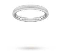 2.5mm Traditional Court Heavy Matt Finished Wedding Ring In 9 Carat White Gold - Ring Size P