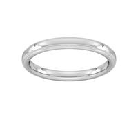 2.5mm Traditional Court Heavy Milgrain Edge Wedding Ring In 18 Carat White Gold - Ring Size N