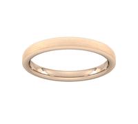 2.5mm Traditional Court Heavy Polished Chamfered Edges With Matt Centre Wedding Ring In 18 Carat Rose Gold - Ring Size N