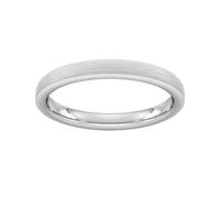 2.5mm Traditional Court Heavy Polished Chamfered Edges With Matt Centre Wedding Ring In Platinum - Ring Size L