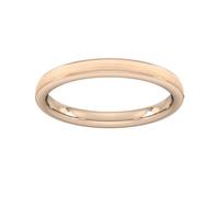 2.5mm Traditional Court Standard Matt Centre With Grooves Wedding Ring In 18 Carat Rose Gold - Ring Size L