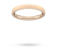 2.5mm Traditional Court Standard Polished Chamfered Edges With Matt Centre Wedding Ring In 9 Carat Rose Gold - Ring Size P