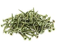 2.5mm x 20mm Small Yellow Steel Countersunk Wood Screws - Chipboard Screws Pack of 100 B08E