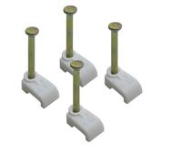 2.5mm x 5mm Small FLAT Cable Clips For RJ11, BT Telephone Cables, Bell Wires 100 Pack (White)
