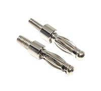2/5PCS 4mm Banana with Thread 3mm / 4mm for Panel Mount M3 / M4 Bolt Fitted Uninsulated Plugs Adaptor Connector(M4,2pcs)