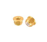 2-5pcs Aluminum Alloy Self-Locking Nut M2 M2.5 M3 M4 M5 M6 Anodized Aluminum Flange Lock Nut(Gold,M4 5pcs)