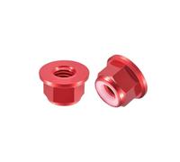 2-5pcs Aluminum Alloy Self-Locking Nut M2 M2.5 M3 M4 M5 M6 Anodized Aluminum Flange Lock Nut(Red,M2 5pcs)