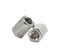 2/5pcs Extend Long Hex Coupling Nut M3 M4 M5 M6 M8 M10 304 Stainless Steel Standoff Rod Connector Thread Nut for Bolts Studs Screws(M6x10x18mm 2pcs)