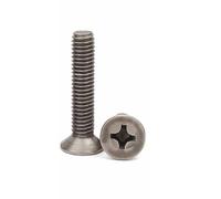 2/5Pcs M1.6 M2 .5 M3 M4 TA2 Pure Titanium Gr2 GB819 Cross Flat Countersunk Head Screw Bolt Length 3-50mm(8mm,5pcs M1.6)