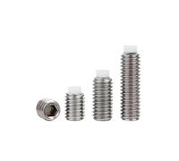 2/5PCS M10 M12 M16 304 Stainless Steel Hexagon Socket Plastic Nylon Dog Convex End Point Tip Grub Bolt Set Screw(25mm,M12-5pcs)
