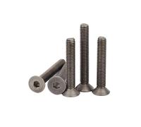 2/5Pcs M2 M2.5 M3 M4 M5 M6 M8 TA2 Pure Titanium Gr2 Hexagon Hex Socket Head Flat Countersunk Allen Bolt Screw L=3-60mm DIN799(10mm,5pcs M3)