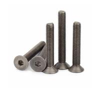 2/5Pcs M2 M2.5 M3 M4 M5 M6 M8 TA2 Pure Titanium Gr2 Hexagon Hex Socket Head Flat Countersunk Bolt Screw L=3-60mm(6mm,5pcs M3)