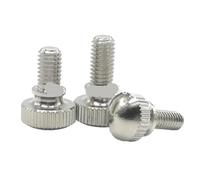 2-5PCS M3 M4 M5 M6 GB834 Brass Knurled Head Or Nickel Plating Hand Thumb Screw Computer Chassis With High Step Screws For Home, Electronic, Machine(Brass with Nickel,4 x 6 5pcs)