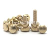 2-5PCS M3 M4 M5 M6 GB834 Brass Knurled Head Or Nickel Plating Hand Thumb Screw Computer Chassis With High Step Screws For Home, Electronic, Machine(Brass,6 x 16 2pcs)
