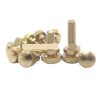 2-5PCS M3 M4 M5 M6 GB834 Brass Knurled Head Or Nickel Plating Hand Thumb Screw Computer Chassis With High Step Screws For Home, Electronic, Machine(Brass,3 x 6 5pcs)