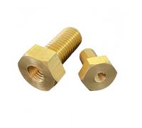 2-5pcs M6 M8 M10 M12 Brass Hex Head Hollow Bolts Hexagonal Machine Screws with Through Hole Internal Thread Industrial Fasteners(M12x30mmxM8 2pcs)