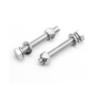 2/5pcs M8 M10 M12 Hexagon Head Bolts And Lock Nuts Washers Set Stainless Steel Head Screws With Locknut Kit Spring Washers(25mm,M8 5sets)
