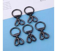 2/5Pcs Rotatable Keychain Hook with Spring Clip Ring Hardware for Lanyard Making DIY Crafts Bag Charm