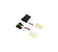 2-5sets Kit 2 pin 1/2/3/4/5/6 pins Way AMP Super seal Waterproof Electrical Wire Connector Plug Compatible With car waterproof connector(5p,WIRE HARNESS_1 SET)