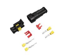 2-5sets Kit 2 pin 1/2/3/4/5/6 pins Way AMP Super seal Waterproof Electrical Wire Connector Plug Compatible With car waterproof connector(2p,WIRE HARNESS_1 SET)