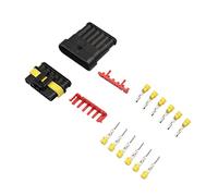 2-5sets Kit 2 pin 1/2/3/4/5/6 pins Way AMP Super seal Waterproof Electrical Wire Connector Plug Compatible With car waterproof connector(6p,WIRE HARNESS_5 SETS)