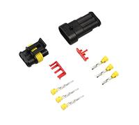 2-5sets Kit 2 pin 1/2/3/4/5/6 pins Way AMP Super seal Waterproof Electrical Wire Connector Plug Compatible With car waterproof connector(3p,WIRE HARNESS_2 SETS)