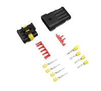 2-5sets Kit 2 pin 1/2/3/4/5/6 pins Way AMP Super seal Waterproof Electrical Wire Connector Plug Compatible With car waterproof connector(4p,WIRE HARNESS_2 SETS)