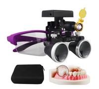 2.5X/3.5X 420mm Dental Loupe Magnifier Binocular Magnifier Dental Surgery Loupe with 5W LED Head Light, Dental Lab Medical Loupes, Wireless Led Headlights Dental Magnifier,Purple-3.5X