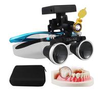 2.5X/3.5X 420mm Dental Loupe Magnifier Binocular Magnifier Dental Surgery Loupe with 5W LED Head Light, Dental Lab Medical Loupes, Wireless Led Headlights Dental Magnifier,Blue-2.5X