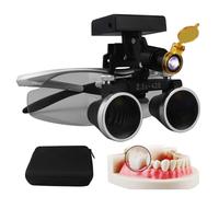 2.5X/3.5X 420mm Dental Loupe Magnifier Binocular Magnifier Dental Surgery Loupe with 5W LED Head Light, Dental Lab Medical Loupes, Wireless Led Headlights Dental Magnifier,Silver-2.5X