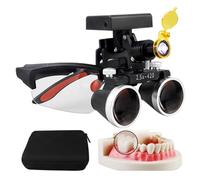 2.5X/3.5X 420mm Dental Loupe Magnifier Binocular Magnifier Dental Surgery Loupe with 5W LED Head Light, Dental Lab Medical Loupes, Wireless Led Headlights Dental Magnifier,Black-2.5X