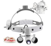 2.5X/3.5X Dental Loupes, Binocular Loupes Dental Surgical Magnifier with Adjustable 5W Headlight Headband for Dental, Surgical, Jeweler, Working Distance: 440~540mm(2.5X), 280~380mm(3.5X),3.5X