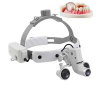 2.5X/3.5X Dental Loupes, Dental Magnifier, Dental Surgical LED Headlight Headband Binocular Loupes 5W Ajustable Brightness Spotlight, for Dental, Surgical, Jeweler,3.5X