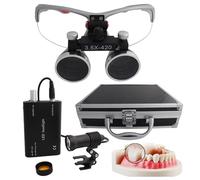 2.5X/3.5X Dental Magnifier, Dental Binocular Loupes with 5W LED Light, Head-Mounted Magnifying Glasses, Adjustable Interpupillary Distance, for Dentistry, Surgery, Jewellery or Hobby,Silver-3.5X