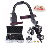 2.5X/3.5X Dental Surgical Loupe, Binocular Surgical Headlight, LED Headlamp Magnifier, with 1.5X Lens and 2 Batteries, Dental Magnifier for Dentist Surgical Lab Equipment,3.5X