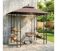 OUTSUNNY 2.5x1.5m BBQ Tent Canopy Patio Outdoor Awning Gazebo Sun Shelter in Brown Outsunny Brown