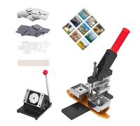 2.5x2.5in Magnet Maker Machine Fridge Kit Square Button Press With Paper Cutter 100 Sets Consumables For Home Use Business Crafting