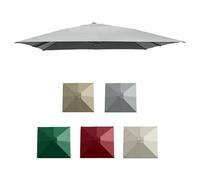2.5x2.5m Square Patio Umbrella Replacement Canopy, 8 Rib Sunshade Cover for Garden Umbrella, UV Protection, Taupe (8'x8') - Durable & Weather-Resistant